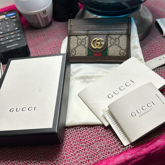 Gucci Card Holder Gucci Small Wallet Women's Gucci OPHIDIA GG